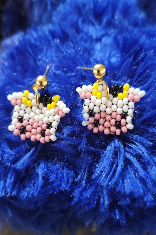 Chaquira Cow Earrings