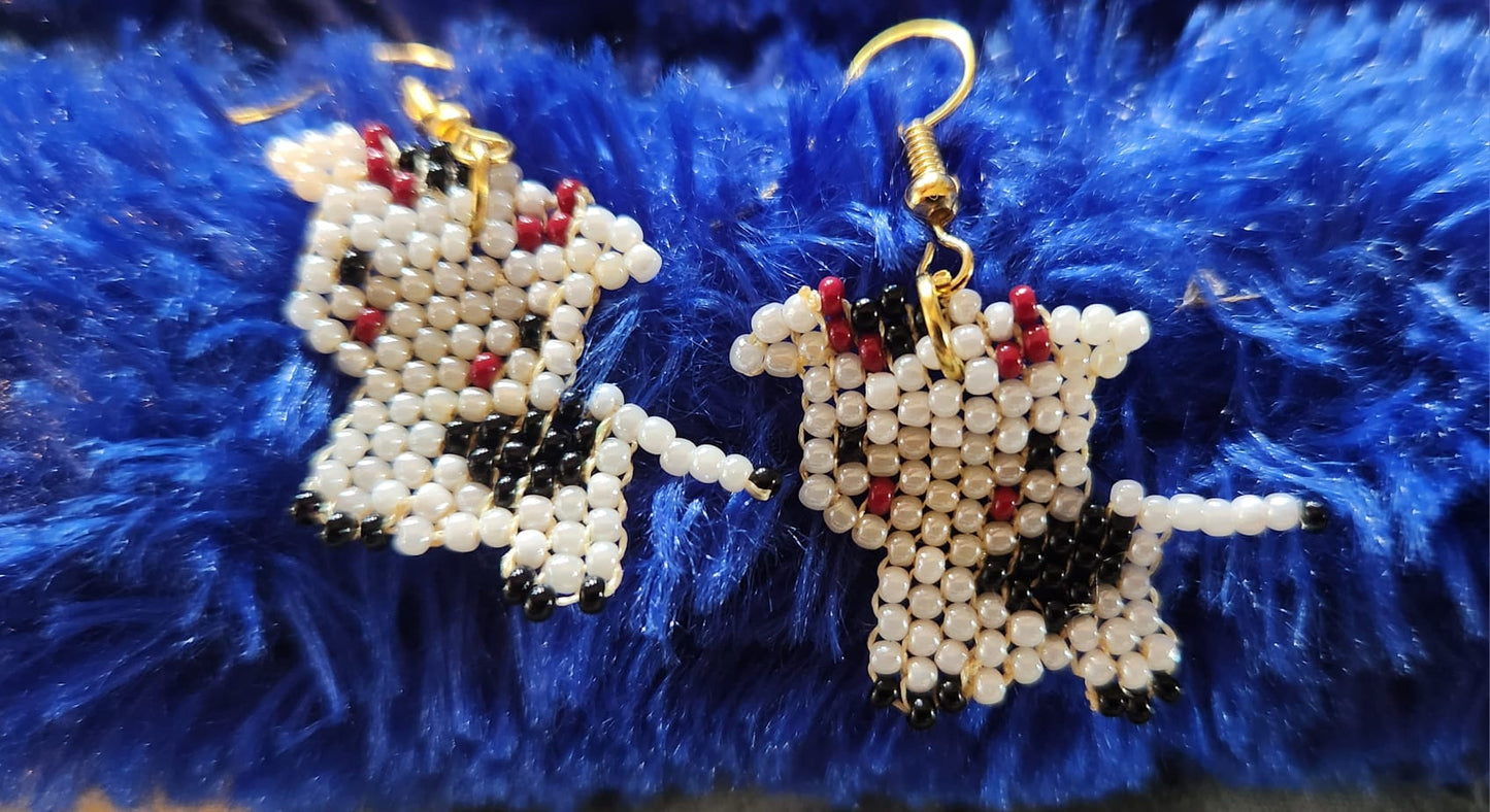 Chaquira Cow Earrings