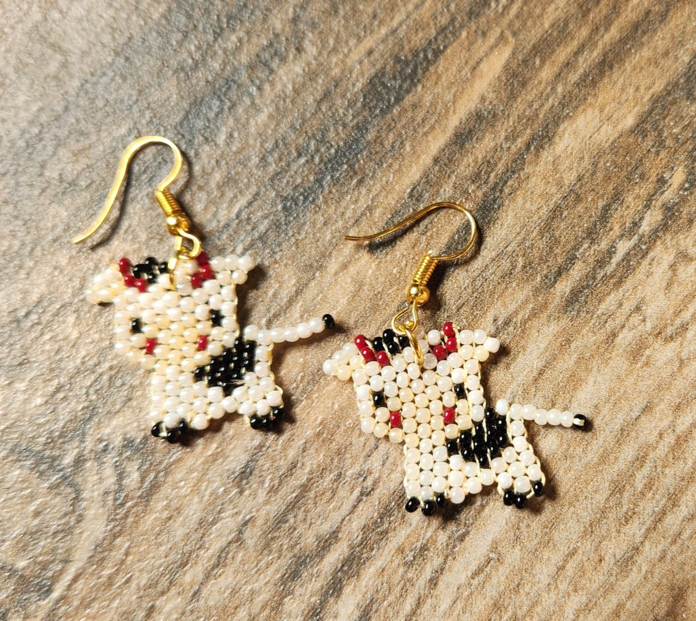 Chaquira Cow Earrings